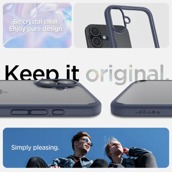 Калъф за iPhone 16 - Spigen - Ultra Hybrid - Navy Blue
