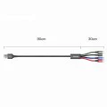 Кабел за данни USB към Lightning, 2 x Type-C, Micro-USB 3.5A, 1.2m - Baseus (CA1T4-B01) - Черен