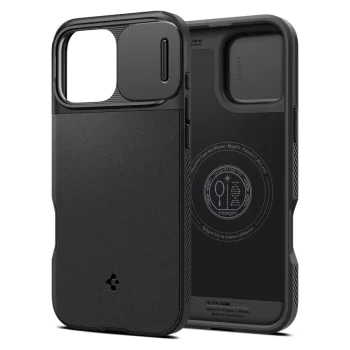 Калъф iPhone 16 Pro Max - Spigen Optik Optik Armor MagSafe - Черен