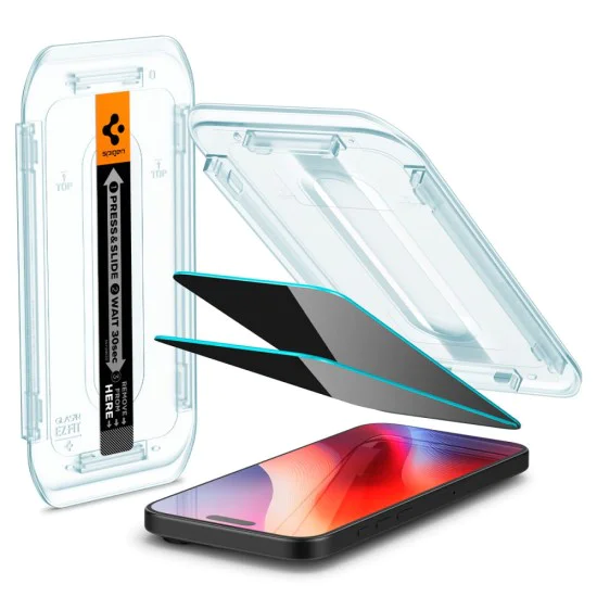 Протектор за iPhone 16 Pro Max (комплект от 2) - Spigen Glas.tR EZ FIT - Privacy