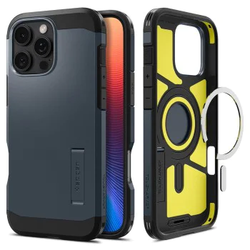 Калъф за iPhone 16 Pro - Spigen - Tough Armor MagSafe - Metal Slate