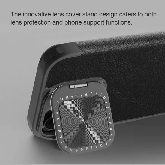 Калъф за iPhone 16 - Nillkin Qin Prop Leather Case - кафяв
