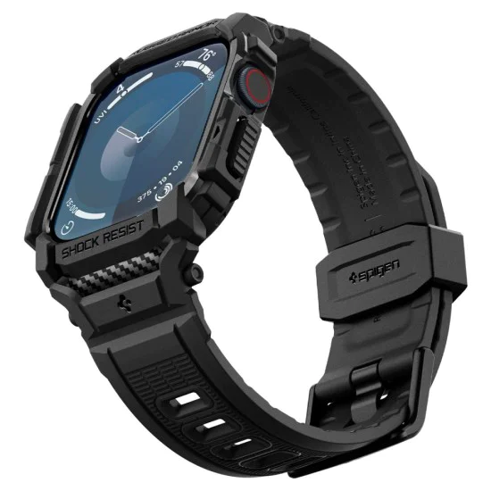 Протектор за Apple Watch 10 42mm + каишка - Spigen - Rugged Armor Pro - Matte Black