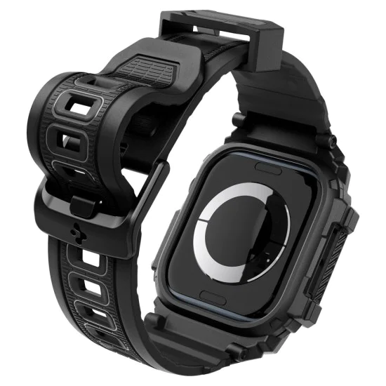 Протектор за Apple Watch 10 42mm + каишка - Spigen - Rugged Armor Pro - Matte Black