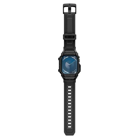 Протектор за Apple Watch 10 42mm + каишка - Spigen - Rugged Armor Pro - Matte Black