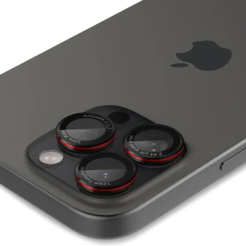 Протектор с камера за iPhone 14 Pro / Pro Max / 15 Pro / Pro Max / 16 Pro / Pro Max (комплект 2) - Spigen Glas.tR Optik EZ Fit Pro - Черен