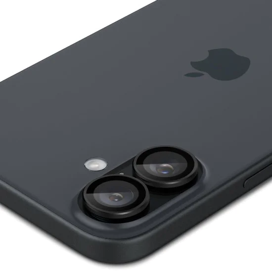 Протектор за камера за iPhone 16 / iPhone 16 Plus (комплект 2) - Spigen Glas.tR Optik EZ Fit Pro - черно