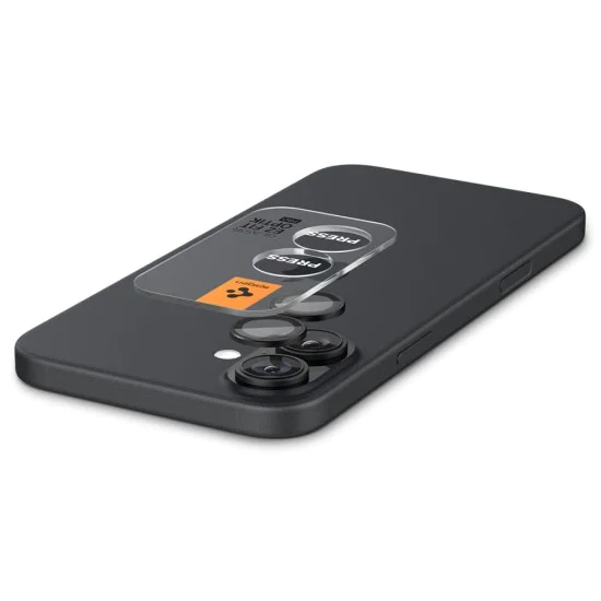 Протектор за камера за iPhone 16 / iPhone 16 Plus (комплект 2) - Spigen Glas.tR Optik EZ Fit Pro - черно