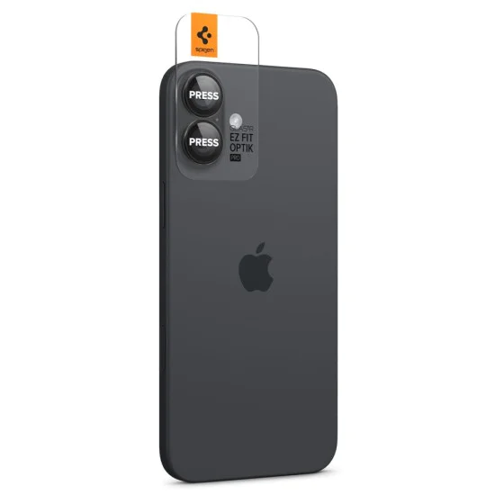 Протектор за камера за iPhone 16 / iPhone 16 Plus (комплект 2) - Spigen Glas.tR Optik EZ Fit Pro - черно