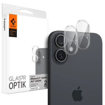 Протектор за камера за iPhone 16 / iPhone 16 Plus (комплект 2) - Spigen Glas.tR Optik - Clear