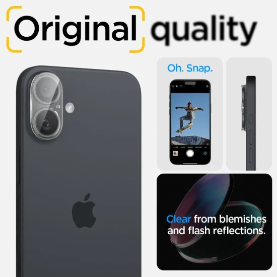 Протектор за камера за iPhone 16 / iPhone 16 Plus (комплект 2) - Spigen Glas.tR Optik - Clear