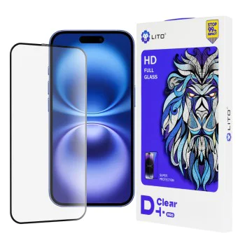 Протектор за iPhone 16 - Lito D+ Pro Clear - черен