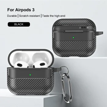 Калъф за AirPods 3 - CarbonFiber - черен