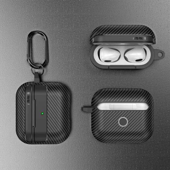 Калъф за AirPods 3 - CarbonFiber - черен