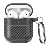 Калъф за AirPods 1/2 - CarbonFiber - черен