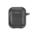Калъф за AirPods 1/2 - CarbonFiber - черен