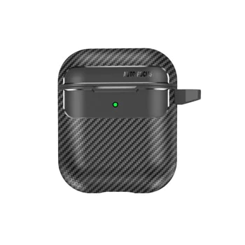 Калъф за AirPods 1/2 - CarbonFiber - черен