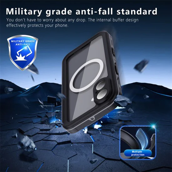 Калъф за iPhone 16 - ShellBox Waterproof IP68 Case - Черен
