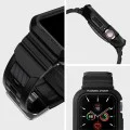 Протектор за Apple Watch 4/5/6/6/7/8/9/SE/SE 2 (44/45 мм) + каишка - Spigen - Rugged Armor Pro - черен