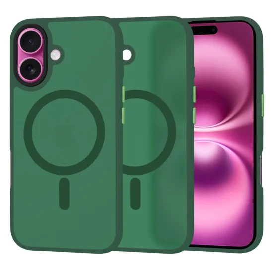 Калъф за iPhone 16 Plus - HaloFrost MagSafe MagSafe Series - Midnight Green