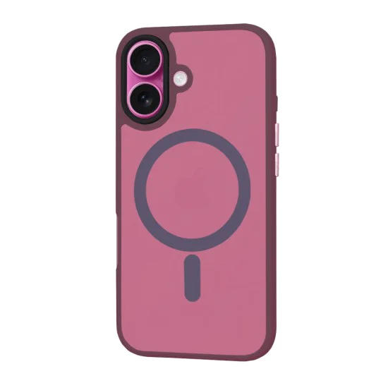 Калъф за iPhone 16 Plus - HaloFrost MagSafe MagSafe Series - Бордо
