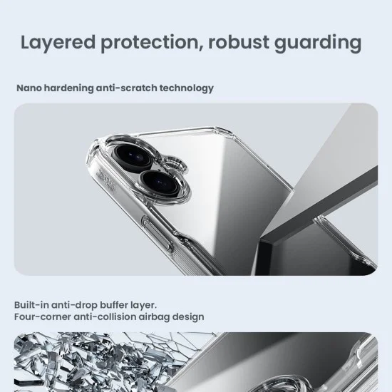 Калъф за iPhone 16 Plus - Nillkin Nature TPU Pro Case - син