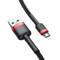 Baseus - Кабел за данни Cafule (CAMKLF-C91) - USB към Micro-USB, 1,5 A, 2 м - Червен Черен