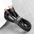 Baseus - Кабел за данни Cafule (CAMKLF-C91) - USB към Micro-USB, 1,5 A, 2 м - Червен Черен