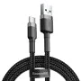 USB Type-C Data Cable, 2A, 2m - Baseus Caffeine (CATKLF-CG1) - Сиво Черен
