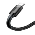 USB Type-C Data Cable, 2A, 2m - Baseus Caffeine (CATKLF-CG1) - Сиво Черен