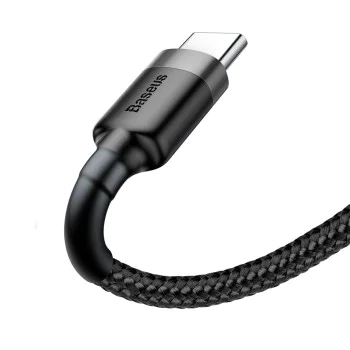 USB Type-C Data Cable, 2A, 2m - Baseus Caffeine (CATKLF-CG1) - Сиво Черен