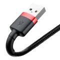 Baseus - Кабел за данни Cafule (CALKLF-C19) - USB към Lightning, 1,5 A, 2 м - Червен Черен