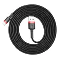 Baseus - Кабел за данни Cafule (CALKLF-C19) - USB към Lightning, 1,5 A, 2 м - Червен Черен