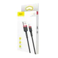 Baseus - Кабел за данни Cafule (CALKLF-C19) - USB към Lightning, 1,5 A, 2 м - Червен Черен