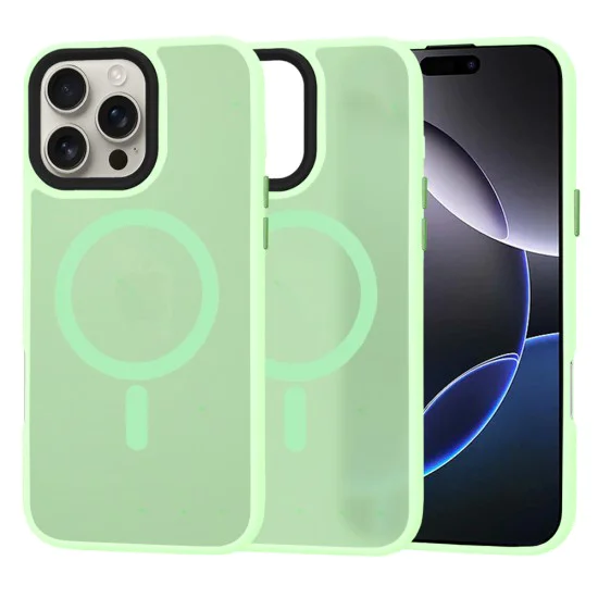 Калъф за iPhone 16 Pro Max - HaloFrost MagSafe MagSafe Series - светло зелен