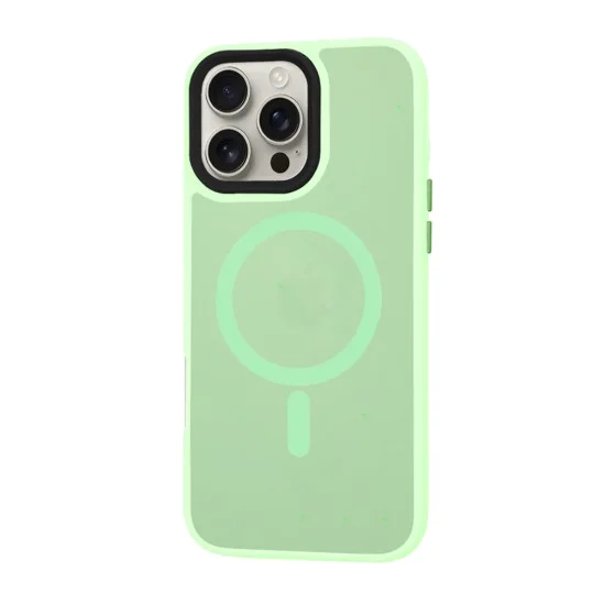 Калъф за iPhone 16 Pro Max - HaloFrost MagSafe MagSafe Series - светло зелен