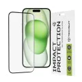 Протектор за iPhone 15 Plus / iPhone 16 Plus - 111D Full Cover / Full Glue Glass - Черен