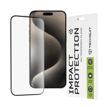 Протектор за iPhone 15 Pro Max - 111D Full Cover / Full Glue Glass - черен