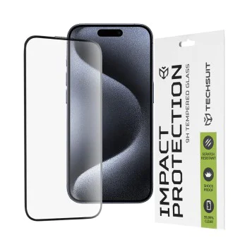 Протектор за iPhone 15 Pro - 111D Full Cover / Full Glue Glass - черен