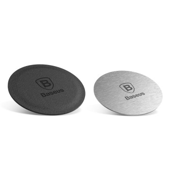 Baseus - (2 пакета) Метална плоча (ACDR-A0S) - с костюм от PU кожа и желязо - Черен / Сребрист