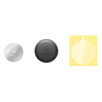 Baseus - (2 пакета) Метална плоча (ACDR-A0S) - с костюм от PU кожа и желязо - Черен / Сребрист