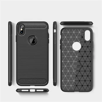 Калъф за iPhone XS Max - Carbon Silicone - Черен