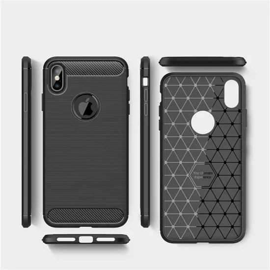 Калъф за iPhone XS Max - Carbon Silicone - Черен