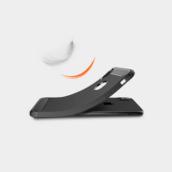 Калъф за iPhone XS Max - Carbon Silicone - Черен