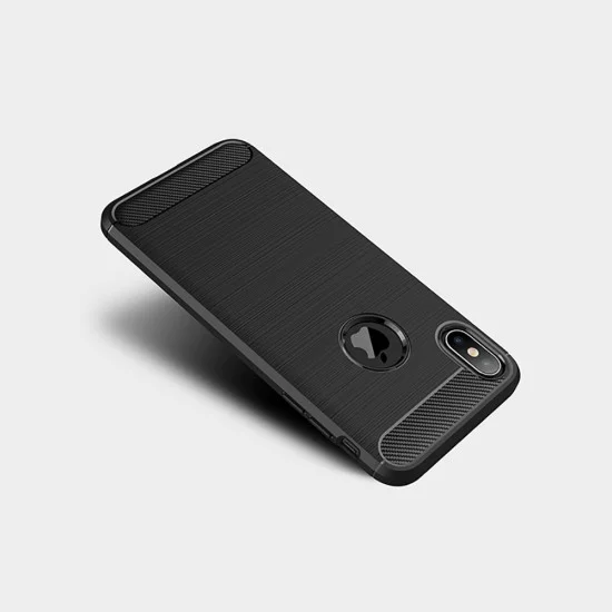 Калъф за iPhone XS Max - Carbon Silicone - Черен