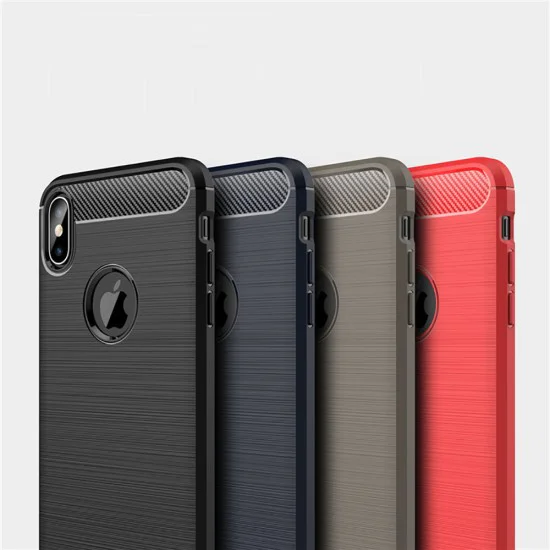 Калъф за iPhone XS Max - Carbon Silicone - Черен