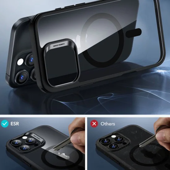 Калъф за iPhone 16 Pro Max + Протектор - ESR Classic Hybrid HaloLock - Clear / Black