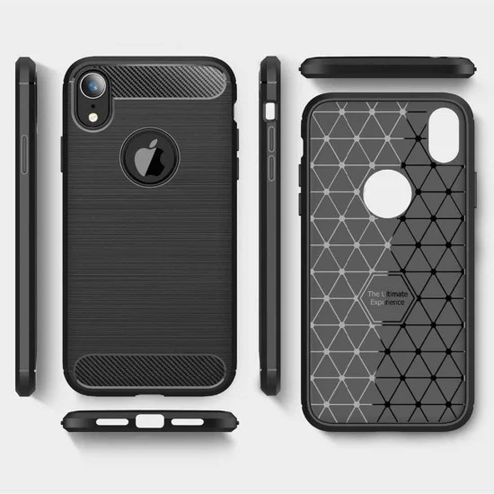 Калъф за iPhone XR - Carbon Silicone - Черен