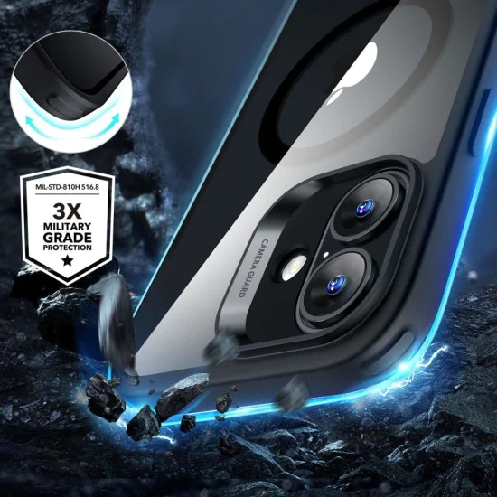 Калъф за iPhone 16 Plus + Протектор - ESR Classic Hybrid HaloLock - Clear / Black