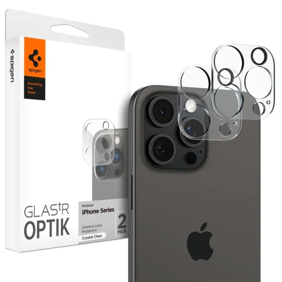 Протектор за камера за iPhone 14 Pro / Pro Max / 15 Pro / Pro Max / 16 Pro / Pro Max (комплект 2) - Spigen Glas.tR Optik - Clear
